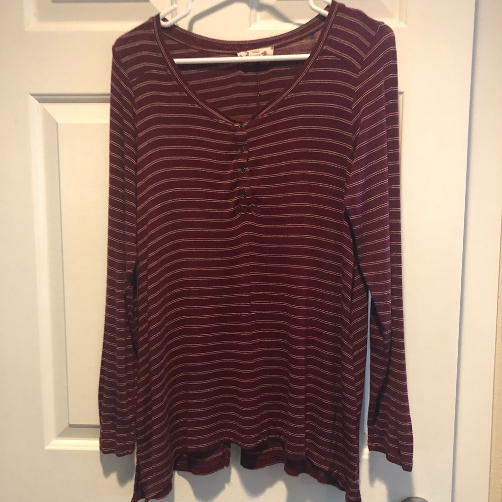 Red/White Striped Hippie Rose tee